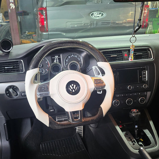 Volante de fibra de carbono Volkswagen MK6 Golf GTI/R/Jetta GLI 2010-2014