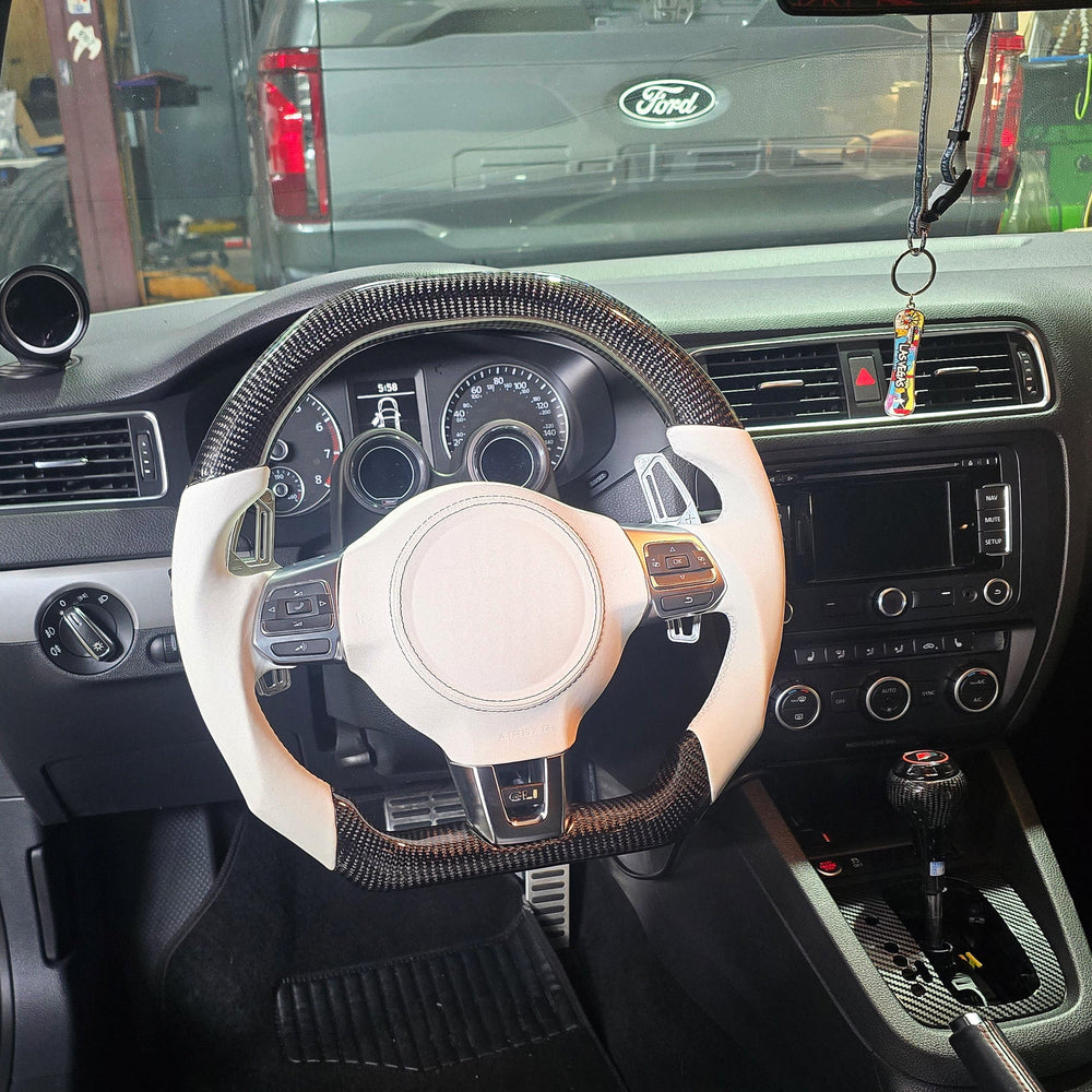2010-2014 Volkswagen/VW MK6 Golf GTI/R/Jetta GLI Carbon Fiber Steering Wheel