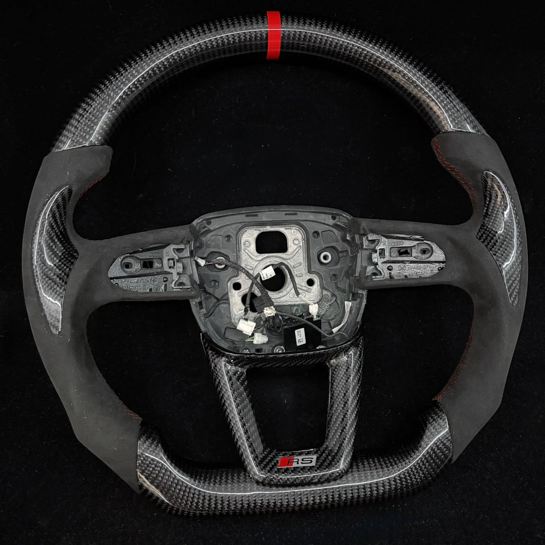 IN STOCK - 2021-2025 Audi B9.5 A/S/RS 4/5 S/RS Q7/8 Carbon Fiber Steering Wheel - Steering Wheels