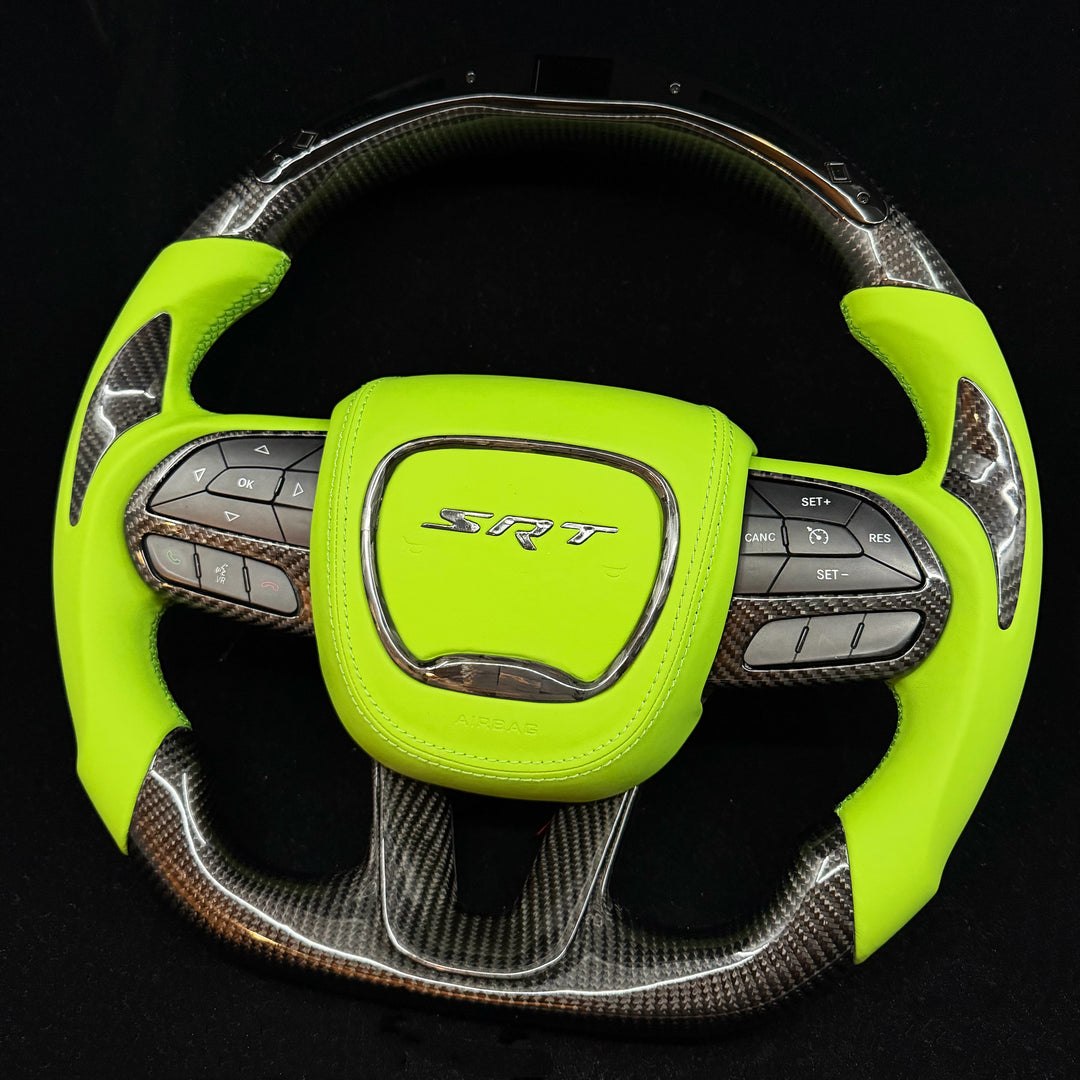2015+ Dodge Charger/Challenger/Durango/WK2 Jeep SRT/Trackhawk volante de fibra de carbono