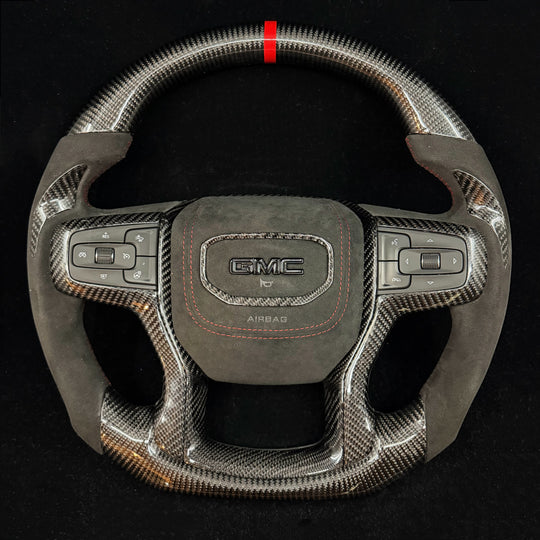 Volante de fibra de carbono personalizado para Chevrolet Silverado 2019+