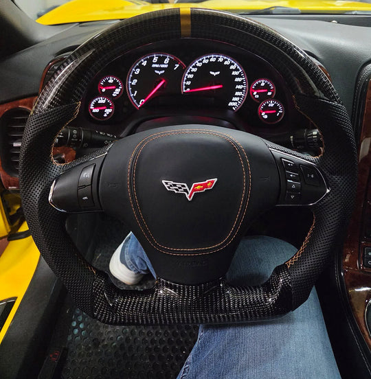 Volante de fibra de carbono personalizado para Chevrolet Corvette C6 2006-2013