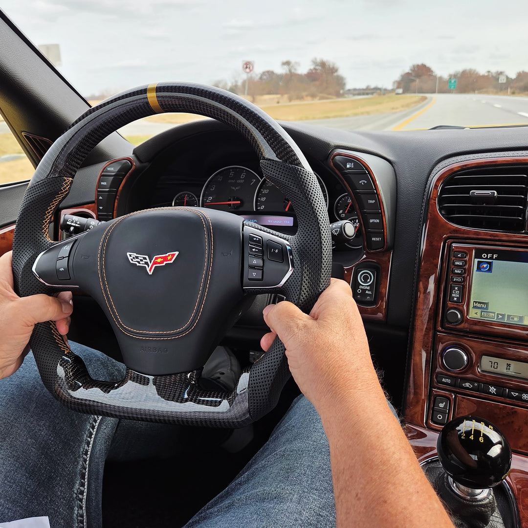 Volante de fibra de carbono personalizado para Chevrolet Corvette C6 2006-2013