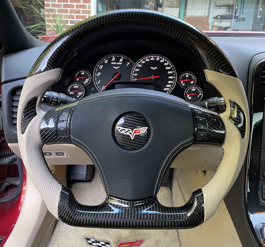 Volante de fibra de carbono personalizado para Chevrolet Corvette C6 2006-2013