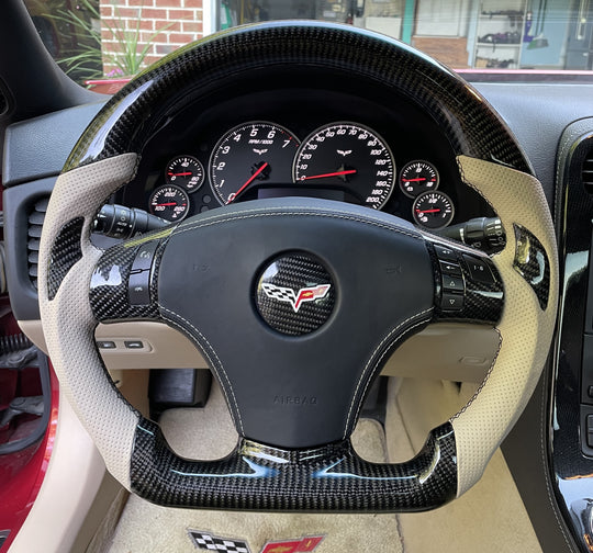 Volante de fibra de carbono personalizado para Chevrolet Corvette C6 2006-2013