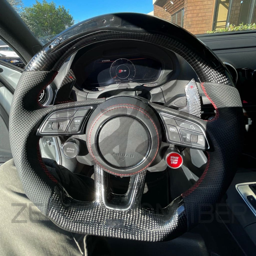 Audi B9/2017-2025 8V A/S/RS 3/4/5 Carbon Fiber Steering Wheel - Steering Wheels