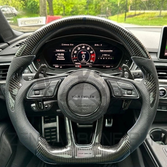 Audi B9/2017-2025 8V A/S/RS 3/4/5 Carbon Fiber Steering Wheel - Steering Wheels