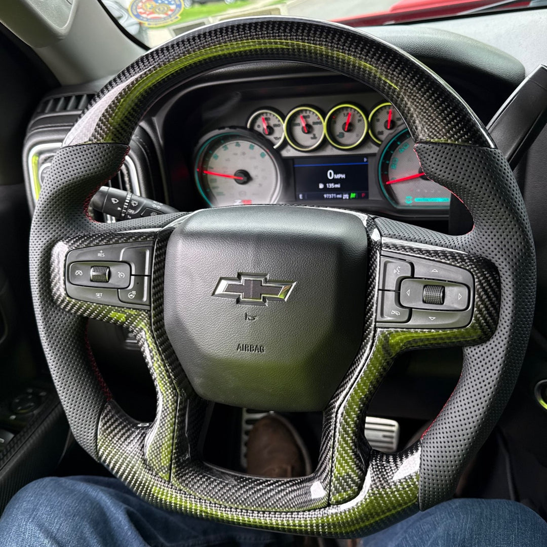 2019+ Chevrolet Silverado custom Carbon Fiber Steering Wheel