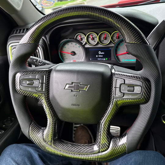 2019+ Chevrolet Silverado custom Carbon Fiber Steering Wheel