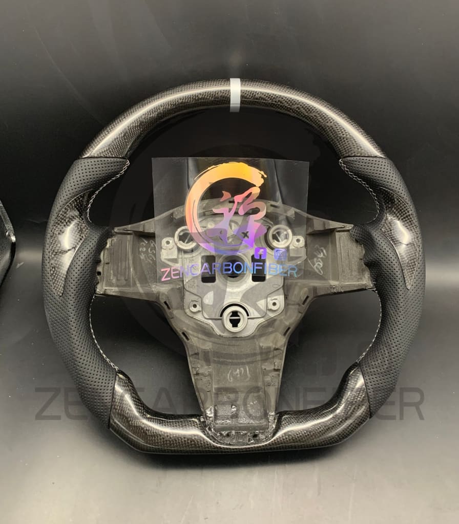 Tesla Model 3/y Carbon Fiber Steering Wheel