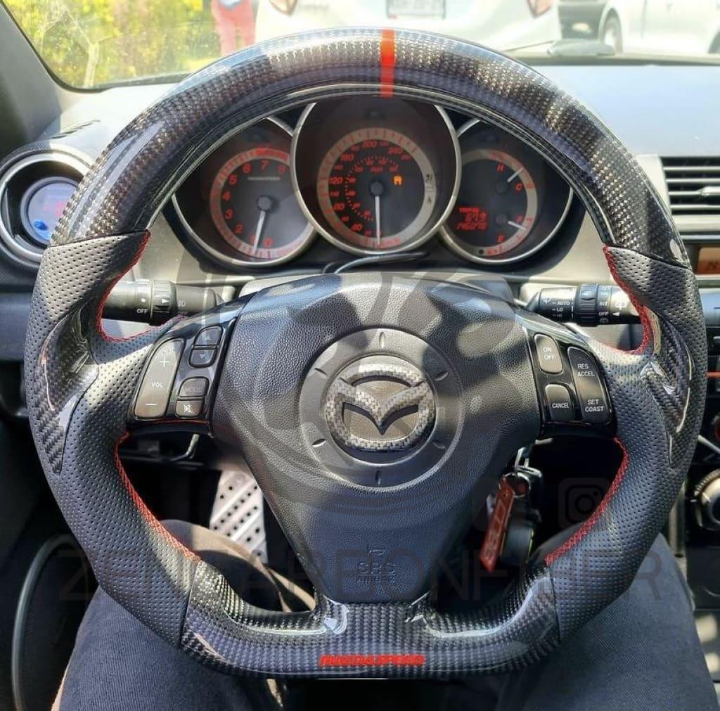 2003 2009 Mazdaspeed3 Mazda3 Carbon Fiber Steering Wheel zencarbonfiber