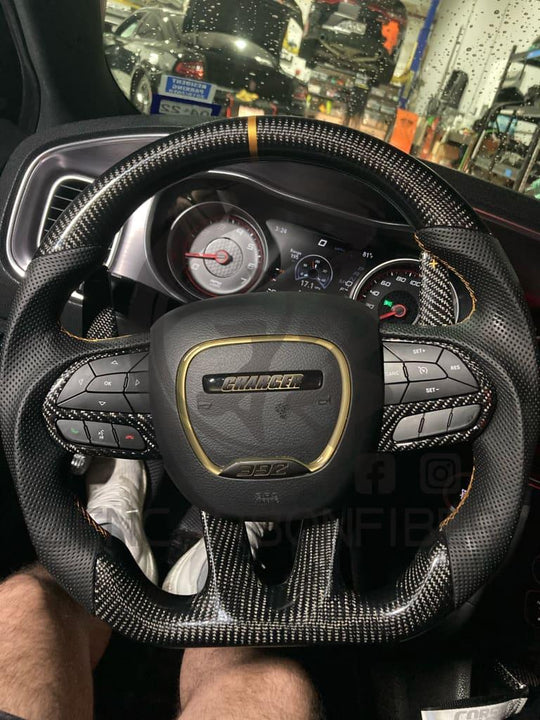 2015+ Dodge Charger/challenger/durango Carbon Fiber Steering Wheel