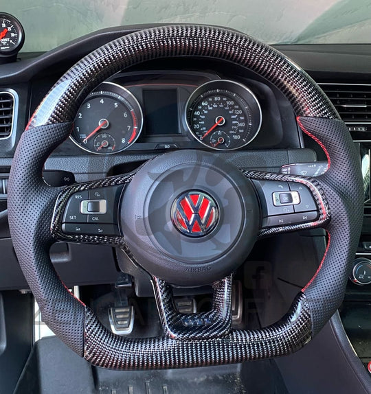 2015-2021 Volkswagen Golf Mk7 Gti/r/jetta Gli Carbon Fiber Steering Wheel