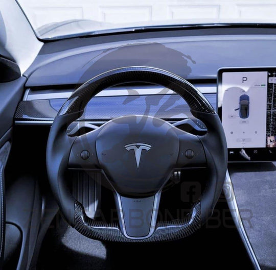 Tesla Model 3/y Carbon Fiber Steering Wheel