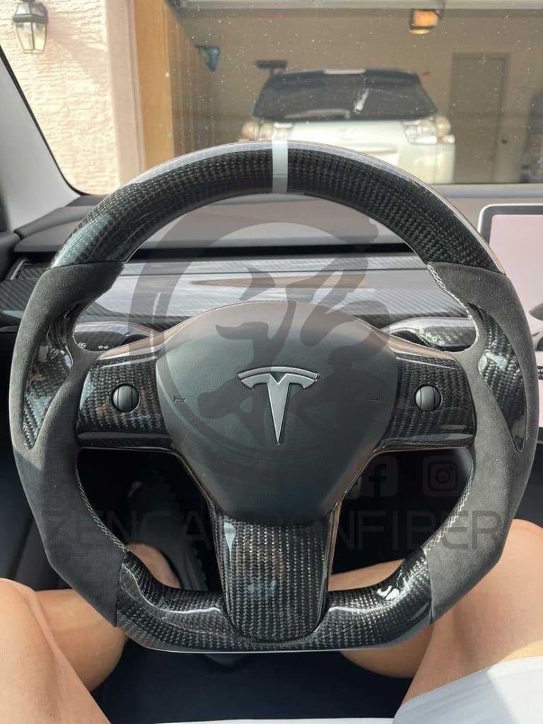 Tesla Model 3/y Carbon Fiber Steering Wheel