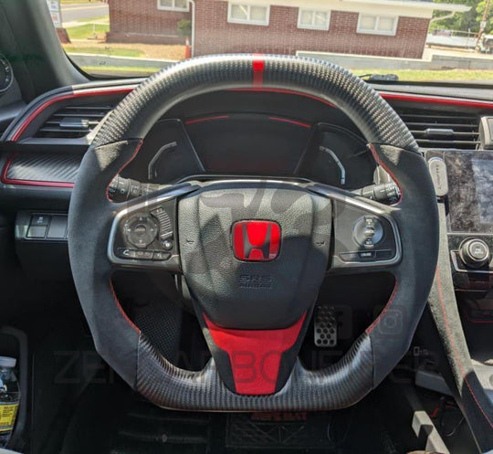 2016-2021 10Th Gen Honda Civic Carbon Fiber Steering Wheel