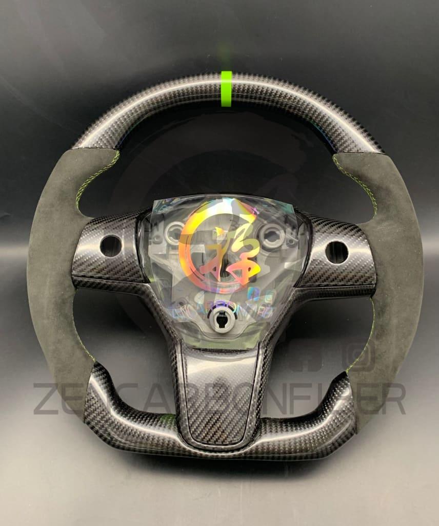 Tesla Model 3/y Carbon Fiber Steering Wheel