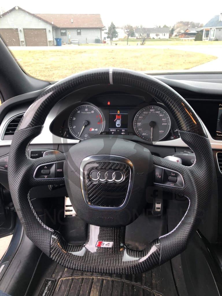 Audi B8 A/s/rs 3/4/5 B7 3-Spoke Carbon Fiber Steering Wheel