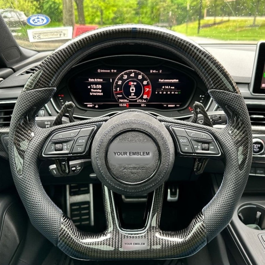 Audi B9/2017-2025 8V A/S/RS 3/4/5 Carbon Fiber Steering Wheel
