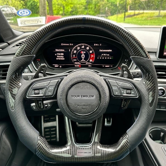 Audi B9/2017-2025 8V A/S/RS 3/4/5 Carbon Fiber Steering Wheel