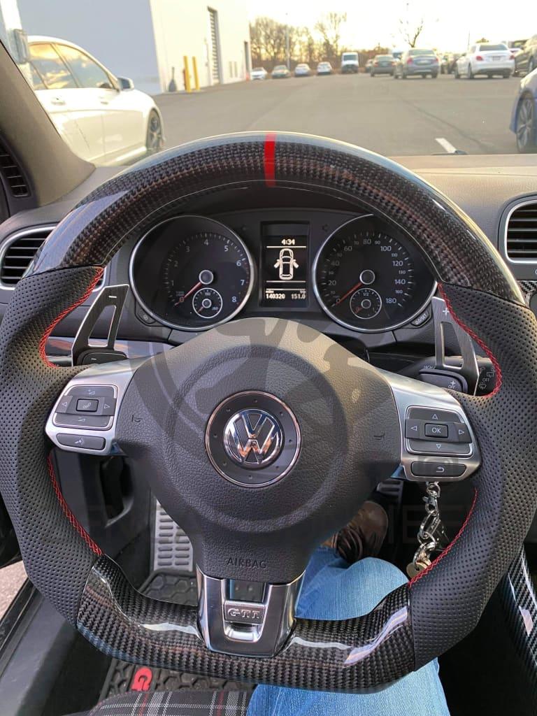 2010-2014 Volkswagen MK6 Golf GTI/R/Jetta GLI Carbon Fiber Steering Wheel