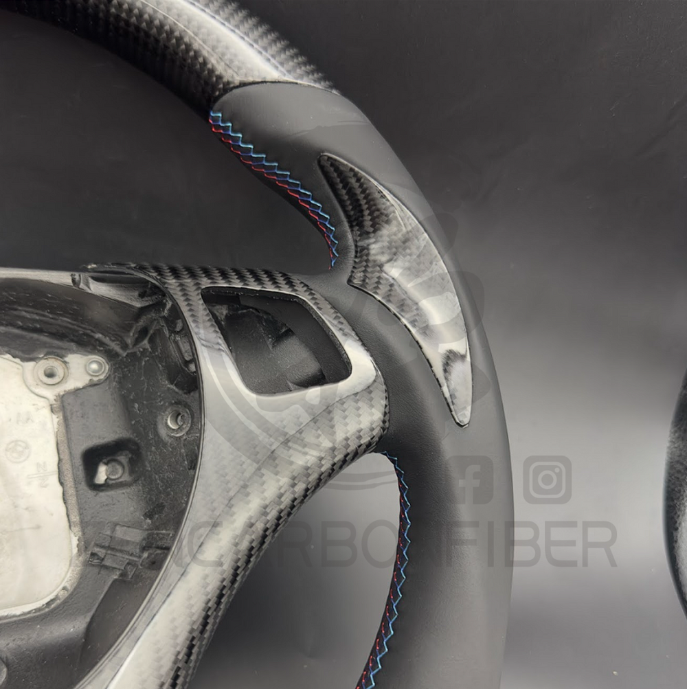 In Stock- 2006-2011 Bmw E9X/E8X Sport Carbon Fiber Steering Wheel (No Paddles Shifters)