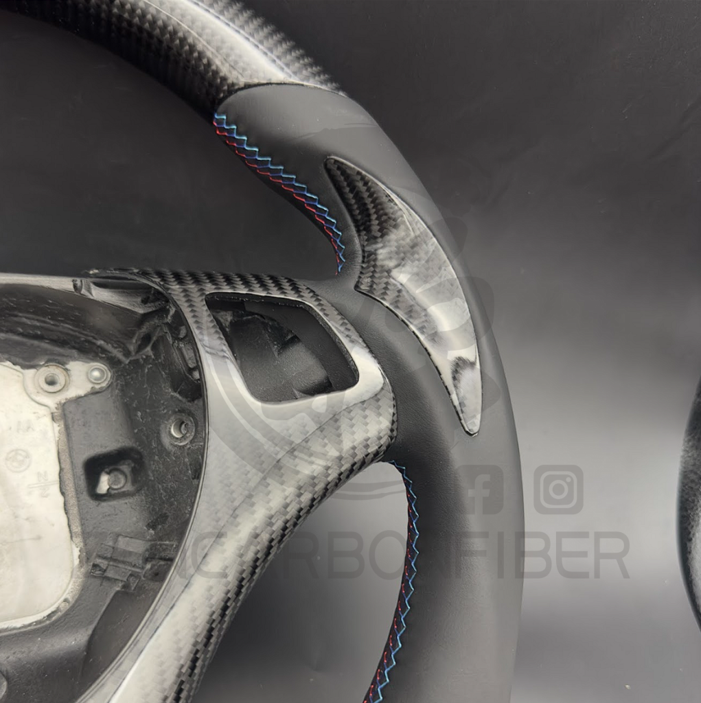 In Stock- 2006-2011 Bmw E9X/E8X Sport Carbon Fiber Steering Wheel (No Paddles Shifters)