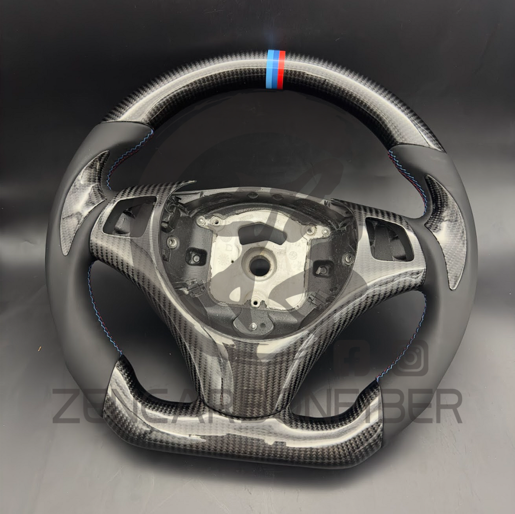 In Stock- 2006-2011 Bmw E9X/E8X Sport Carbon Fiber Steering Wheel (No Paddles Shifters)