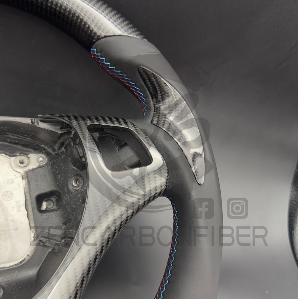 In Stock- 2006-2011 Bmw E9X/E8X Sport Carbon Fiber Steering Wheel (No Paddles Shifters)