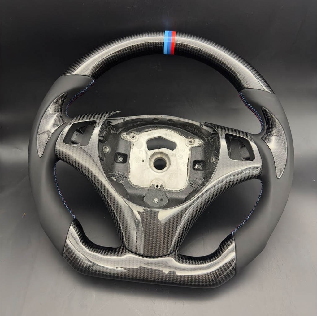 In Stock- 2006-2011 Bmw E9X/E8X Sport Carbon Fiber Steering Wheel (No Paddles Shifters)