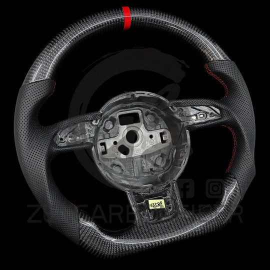IN STOCK - 2012-2016 Audi B8.5/8V A3/A4/A5 Carbon Fiber Steering Wheel(NO Paddle Shifters) - Steering Wheels