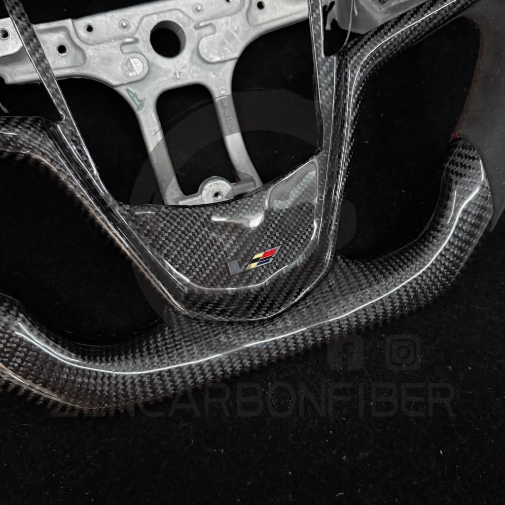 IN STOCK - 2013-2019 Cadillac ATS/CTS Carbon Fiber Steering Wheel(NO Paddle Shifters) - Steering Wheels
