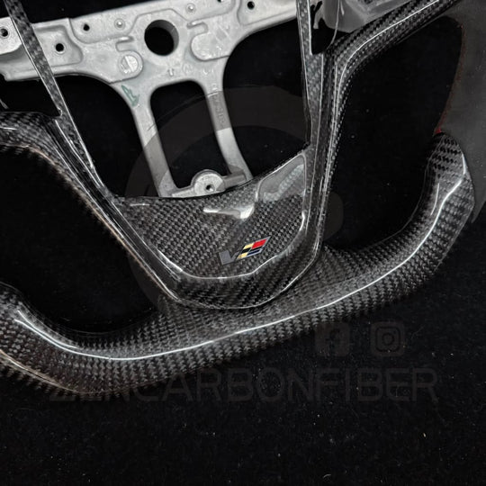 IN STOCK - 2013-2019 Cadillac ATS/CTS Carbon Fiber Steering Wheel(NO Paddle Shifters) - Steering Wheels