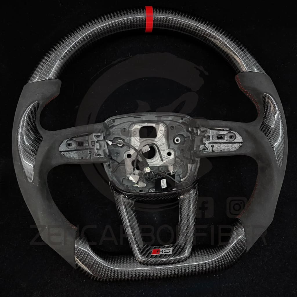 IN STOCK - 2021-2025 Audi B9.5 A/S/RS 4/5 S/RS Q7/8 Carbon Fiber Steering Wheel - Steering Wheels