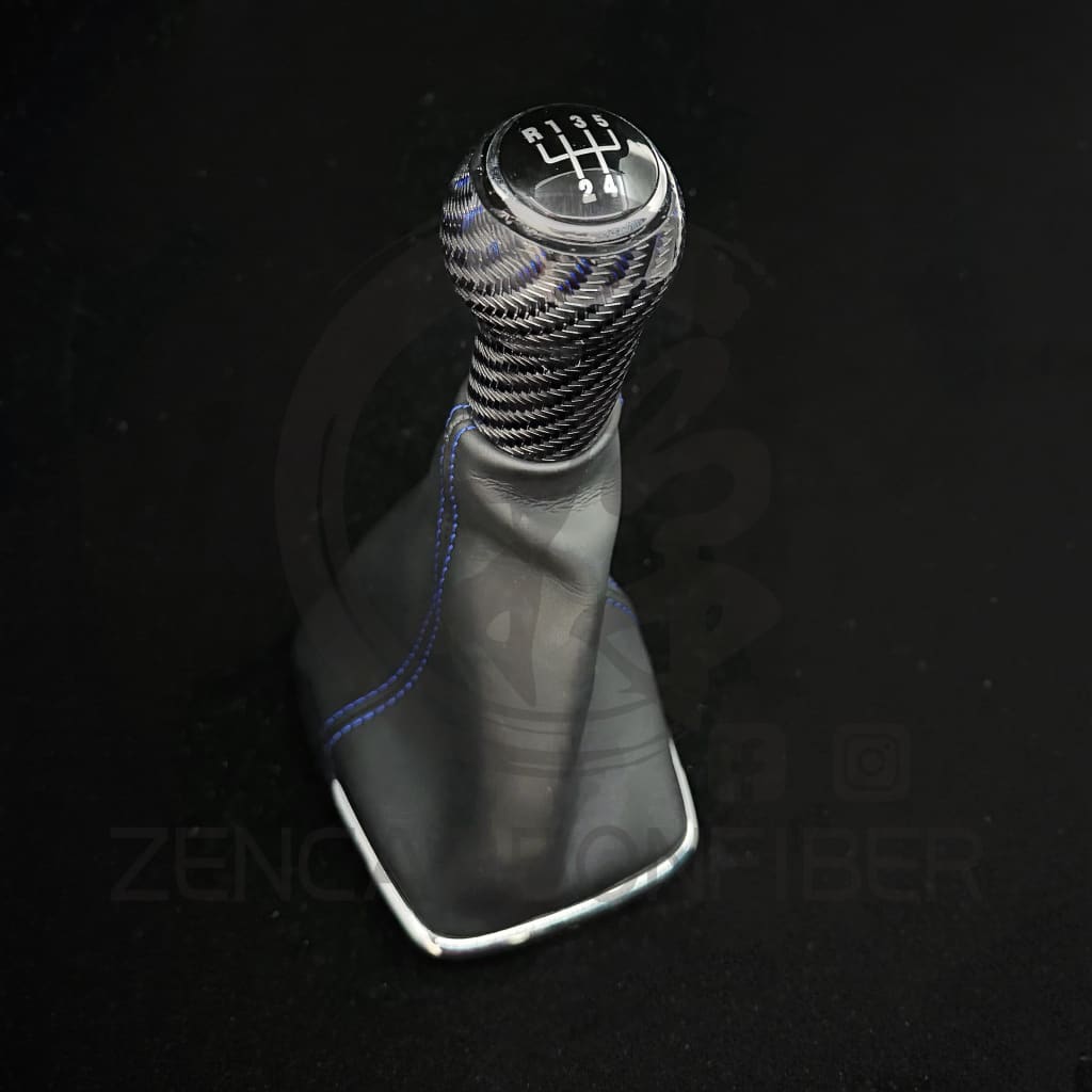 Volkswagen/VW MK4/MK5/MK6 Jetta/Golf Carbon Fiber Manual Shift Knob with Custom Boot - shift knob/shifter handle
