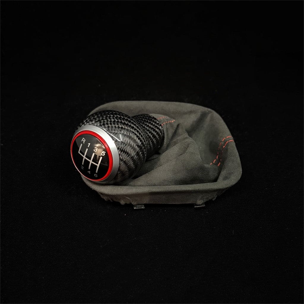 Volkswagen/VW MK4/MK5/MK6 Jetta/Golf Carbon Fiber Manual Shift Knob with Custom Boot - shift knob/shifter handle