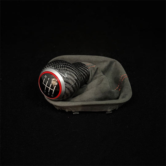 Volkswagen/VW MK4/MK5/MK6 Jetta/Golf Carbon Fiber Manual Shift Knob with Custom Boot - shift knob/shifter handle