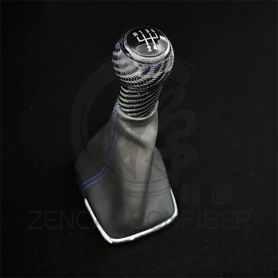 Volkswagen/VW MK4/MK5/MK6 Jetta/Golf Carbon Fiber Manual Shift Knob with Custom Boot - shift knob/shifter handle